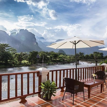 Thavisouk Riverside Hotel Vang Vieng Eksteriør bilde
