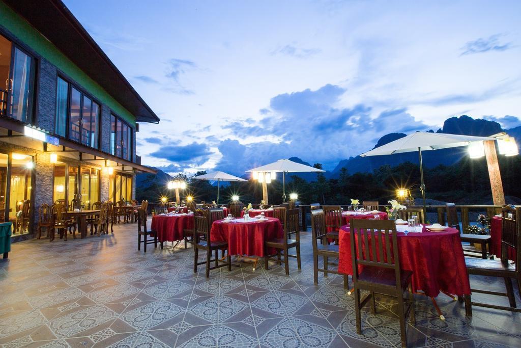 Thavisouk Riverside Hotel Vang Vieng Eksteriør bilde