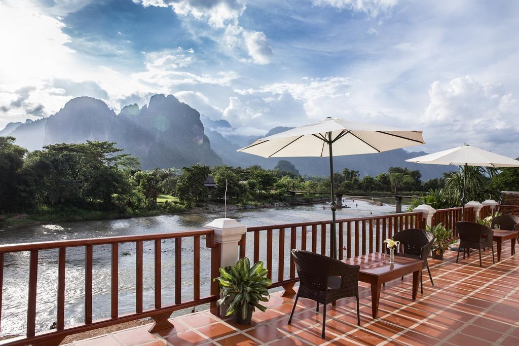 Thavisouk Riverside Hotel Vang Vieng Eksteriør bilde